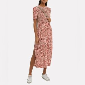 Baum Und Pferdgarten Adamaris Maxi Dress Leopard Animal Print Smocked 38, US 6